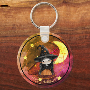 Cute Halloween Moster and Witch Keychain