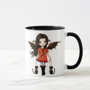 Cute Halloween Mug Little Vampire with Cats