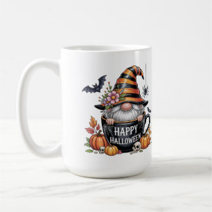 Cute Halloween Mug with Elf in Coffee Cup Happy