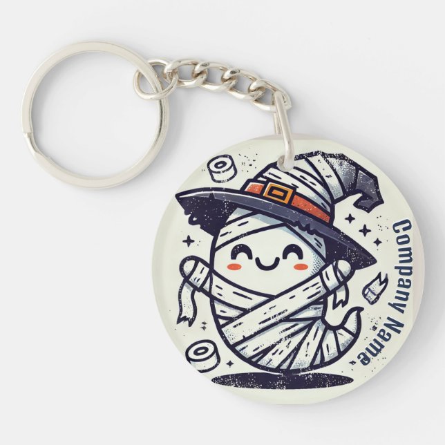 Cute halloween Mummy Acrylic Keychain (Front)