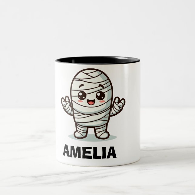 Cute Halloween Mummy Mug | Spooky Season Coffee  (Center)