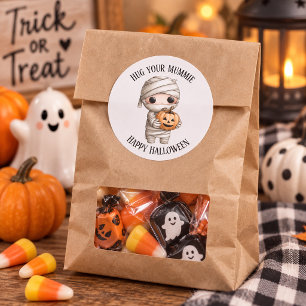 Cute Halloween Mummy Sticker with Pumpkin