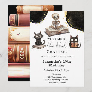 Cute Halloween Next Chapter 10th Birthday Invitation
