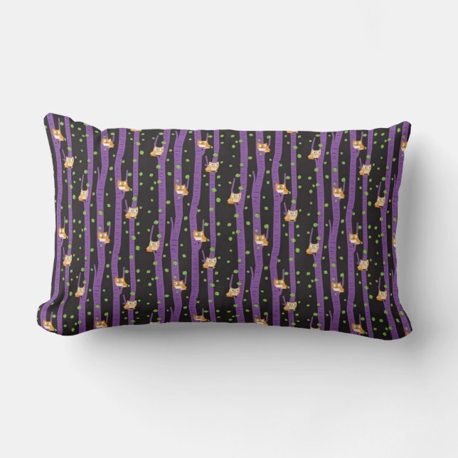 Cute Halloween Night Owl Lumbar Cushion (Front)