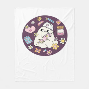 Cute Halloween Nurse Oversized T-Shirt Fleece Blanket