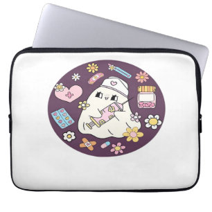Cute Halloween Nurse Oversized T-Shirt Laptop Sleeve