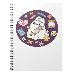 Cute Halloween Nurse Oversized T-Shirt Notebook