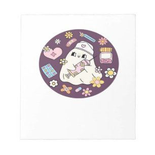 Cute Halloween Nurse Oversized T-Shirt Notepad
