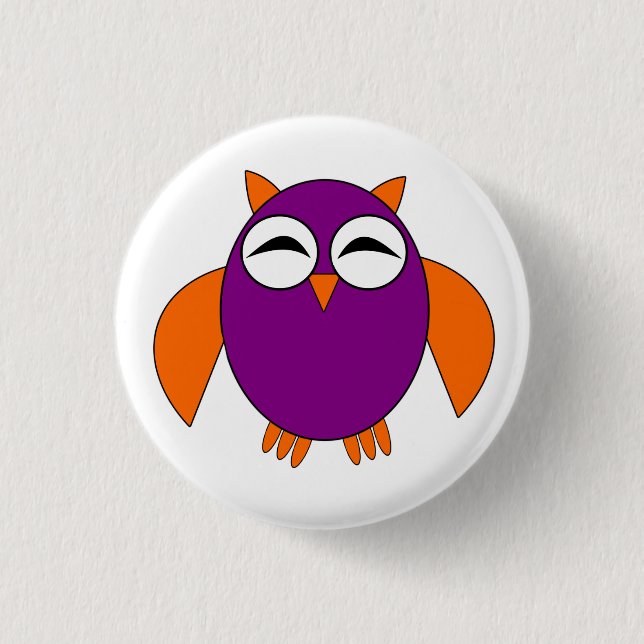 Cute Halloween Owl Button (Front)