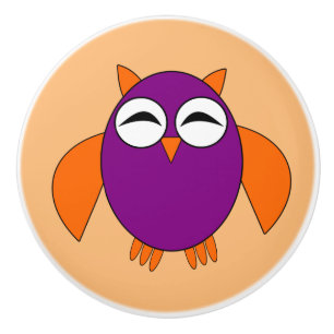 Cute Halloween Owl Ceramic Knob