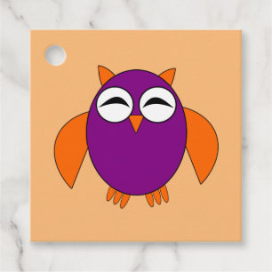 Cute Halloween Owl Custom Favour Tags