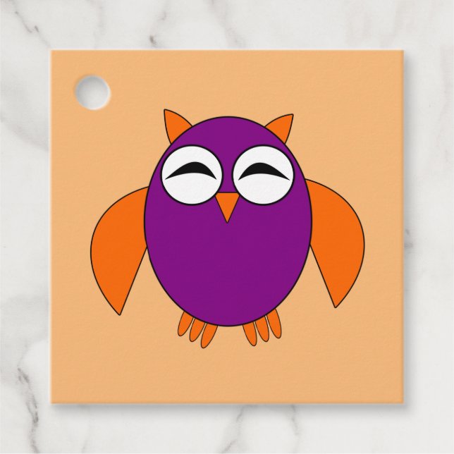 Cute Halloween Owl Custom Favour Tags (Front)