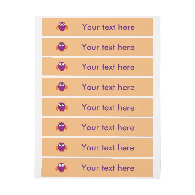 Cute Halloween Owl Customisable Labels (Sheet)