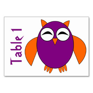 Cute Halloween Owl Customisable Tablecard Table Number