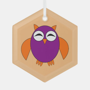 Cute Halloween Owl Glass Tree Decoration