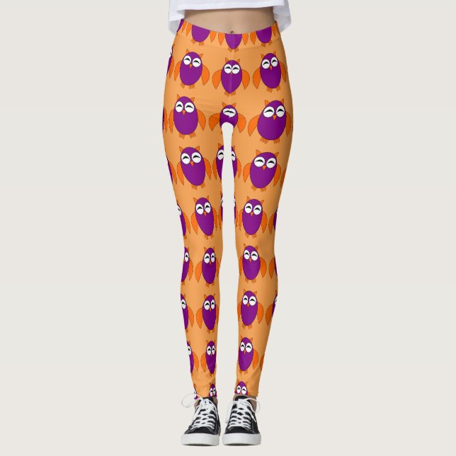 Cute Halloween Owl Leggings (Front)