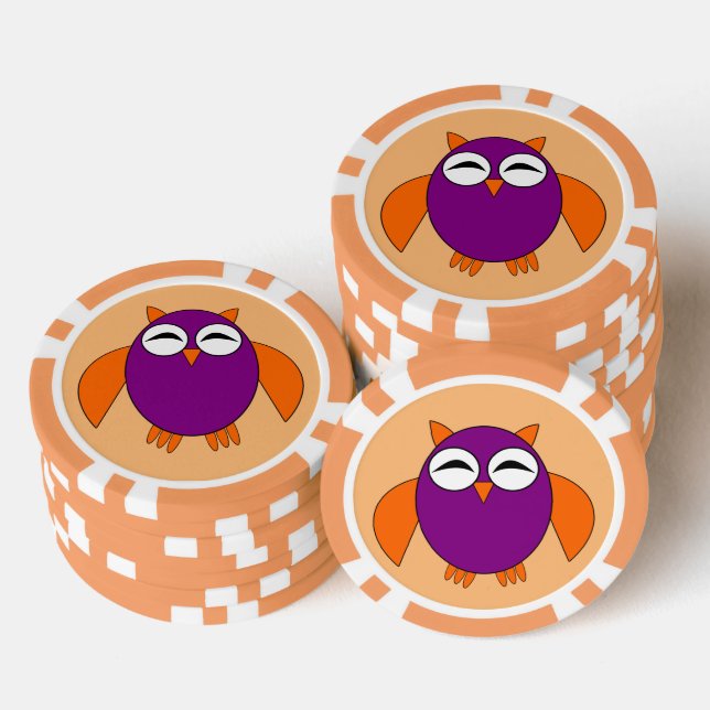 Cute Halloween Owl Poker Chips (Stack)