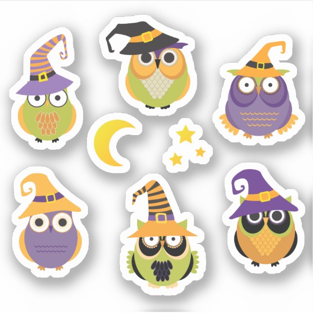 Cute Halloween Owl Witches (Front)