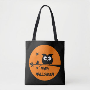 Cute Halloween Owl with customised Moon colours Tote Bag