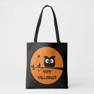 Cute Halloween Owl with customised Moon colours Tote Bag