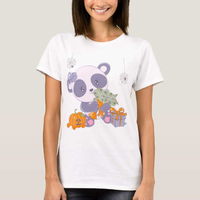 Cute Halloween Panda Bouquet of Eyes Halloween Mug T-Shirt (Front)
