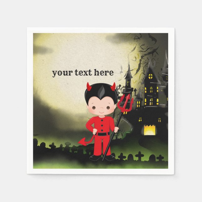 Cute Halloween party Devil Napkin (Front)