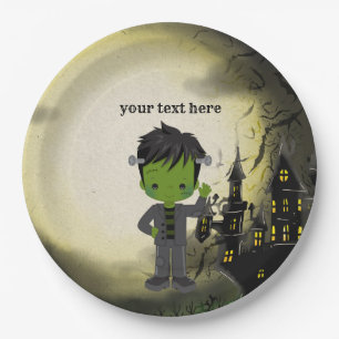Cute Halloween party Frankenstein Paper Plate