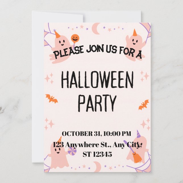 Cute Halloween Party Invitation (Front)