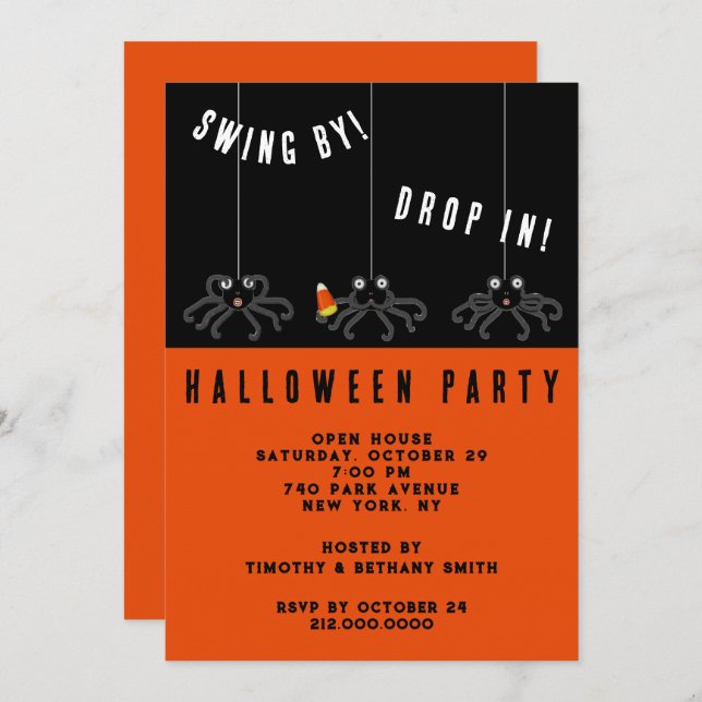 Cute Halloween Party Invitation (Front/Back)