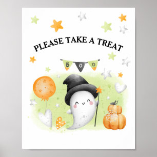 Cute Halloween Party Little Boo Favour Sign 