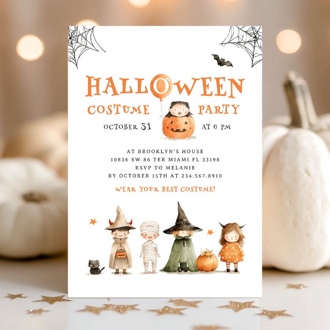 Cute Halloween Party Pumpkin Kids Invitation (Creator Uploaded)