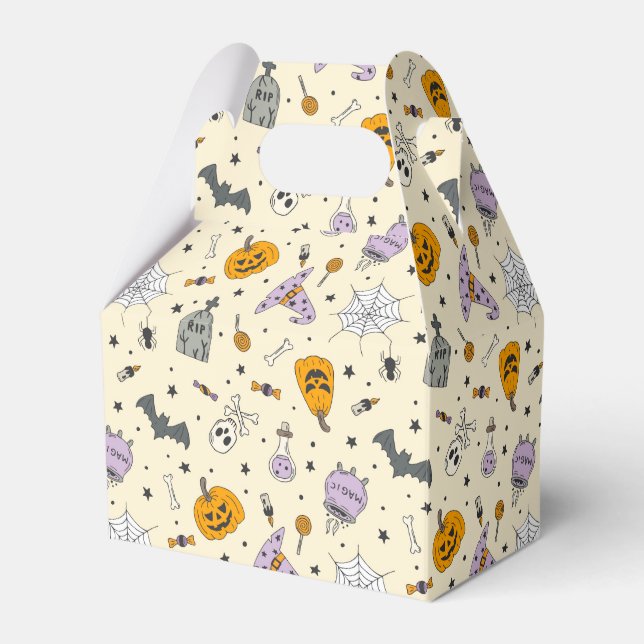 Cute Halloween Pattern Favour Box (Front Side)