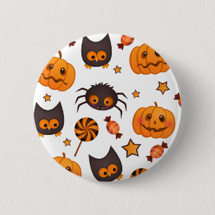 Cute Halloween Pattern Illustration 6 Cm Round Badge