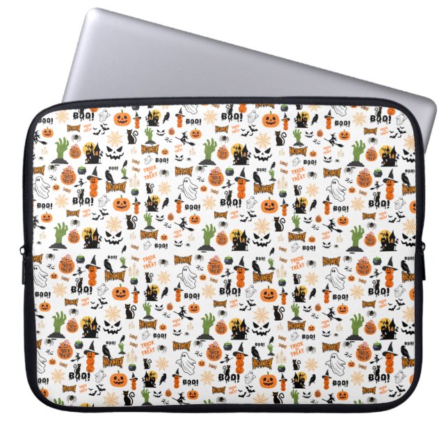 Cute Halloween Pattern Laptop Sleeve (Front)
