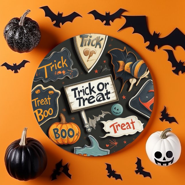 Cute Halloween Pattern Paper Plate (Creator Uploaded)
