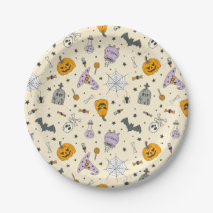 Cute Halloween Pattern Paper Plate