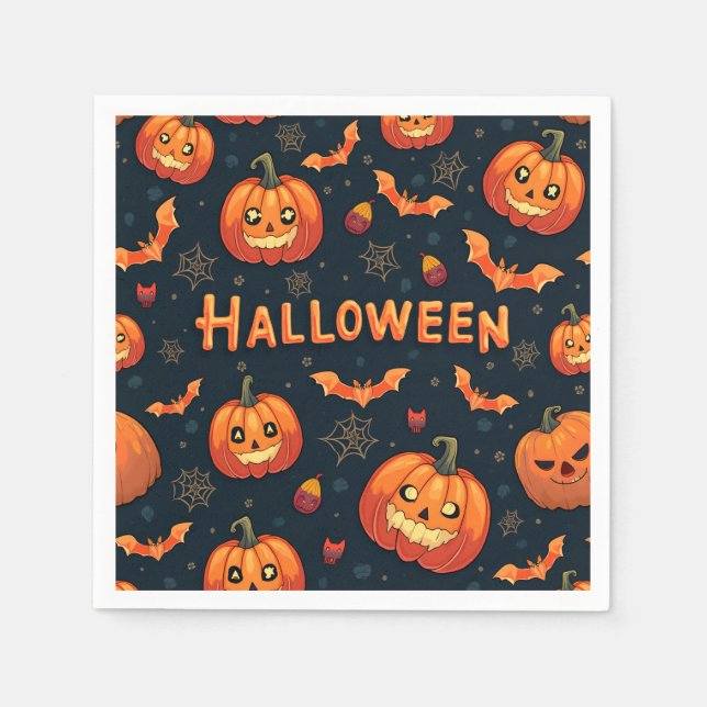 Cute Halloween Pattern Party Napkin (Front)