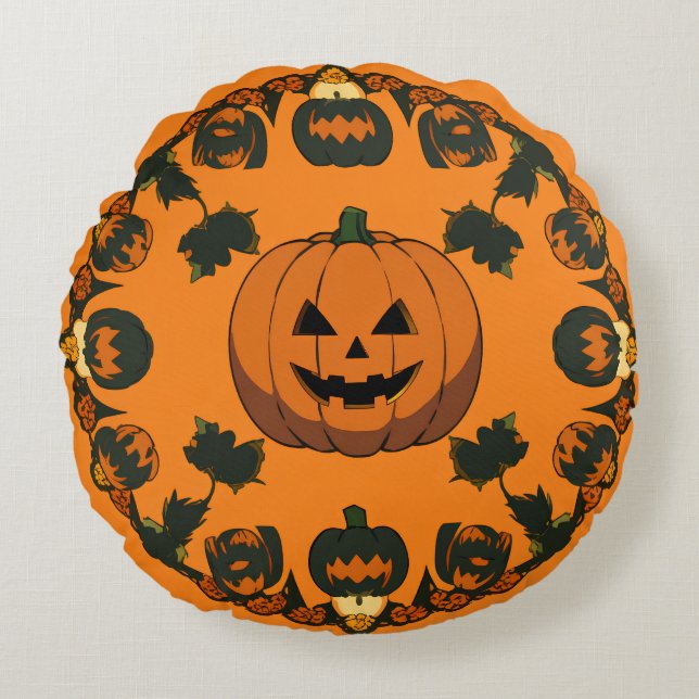 cute halloween pattern round cushion (Front)