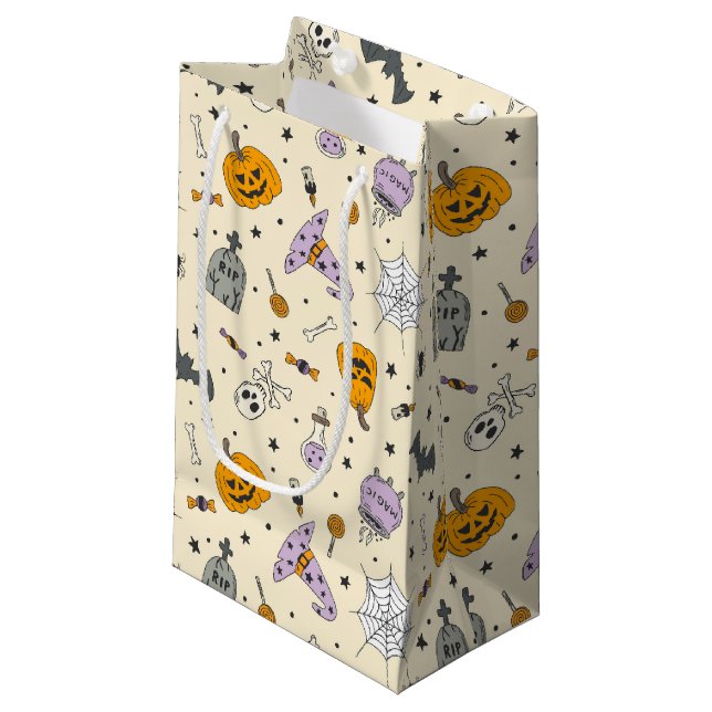 Cute Halloween Pattern Small Gift Bag (Front Angled)
