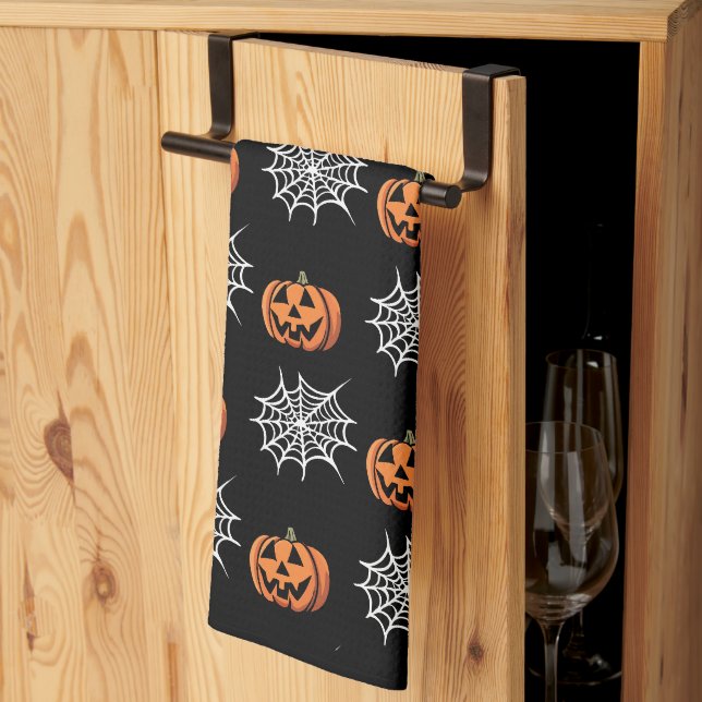 Cute Halloween pattern Tea Towel (Thirds Fold)
