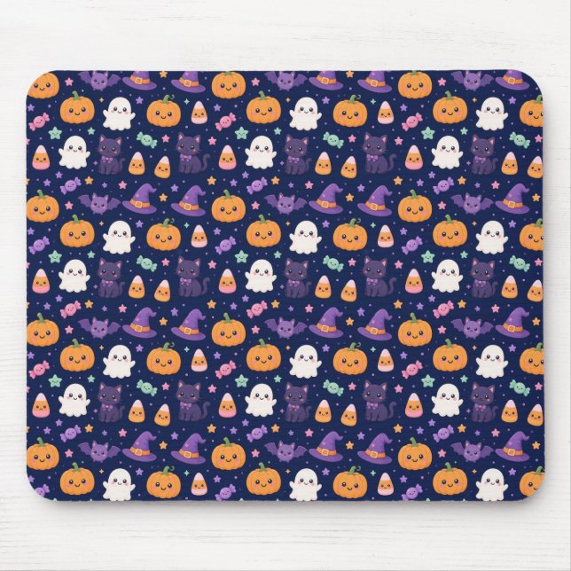 Cute Halloween patterned  Mouse Pad (Front)