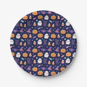 Cute Halloween patterned Paper Plate