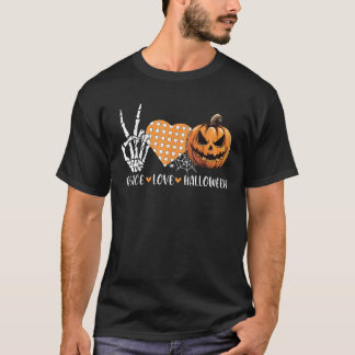Cute Halloween Peace Love and Gnome Fall Girls Kid T-Shirt