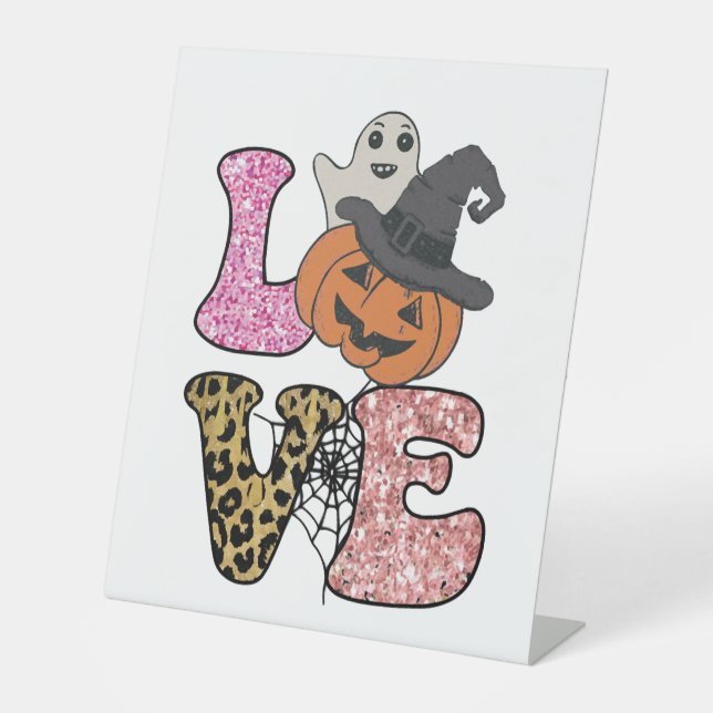 Cute Halloween Pedestal Sign (Front)