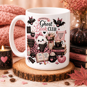 Cute Halloween Personalised Ghost Book Club Mug