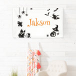 Cute Halloween Personalised Name Banner – Spooky<br><div class="desc">Cute Halloween Personalised Name Banner – Spooky Party Decoration Add a playful touch to your spooky celebration with this Cute Halloween Personalised Name Banner. Featuring charming Halloween elements like pumpkins, ghosts, bats, and festive colours, this banner is perfect for kids’ parties, trick-or-treat events, or Halloween-themed birthdays. Customise it with any...</div>