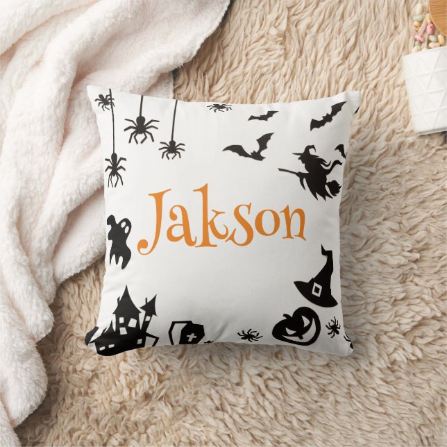 Cute Halloween Personalised Throw Pillow – Custom  (Blanket)