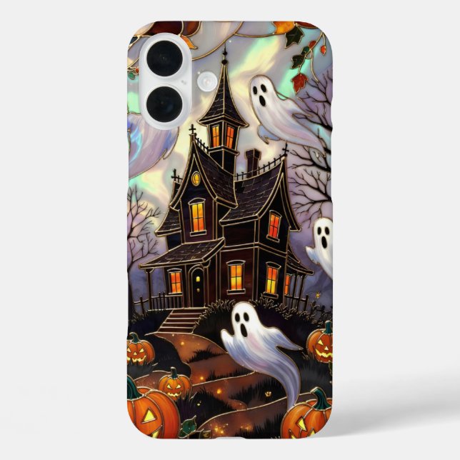 Cute Halloween Phone Case Ghost Haunted House (Back)