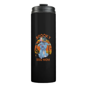 Cute Halloween Pibble Dog Witch Pitbull Mum Costum Thermal Tumbler