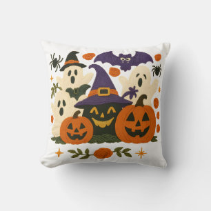Cute Halloween Pillow – Adorable Ghosts, Pumpkins